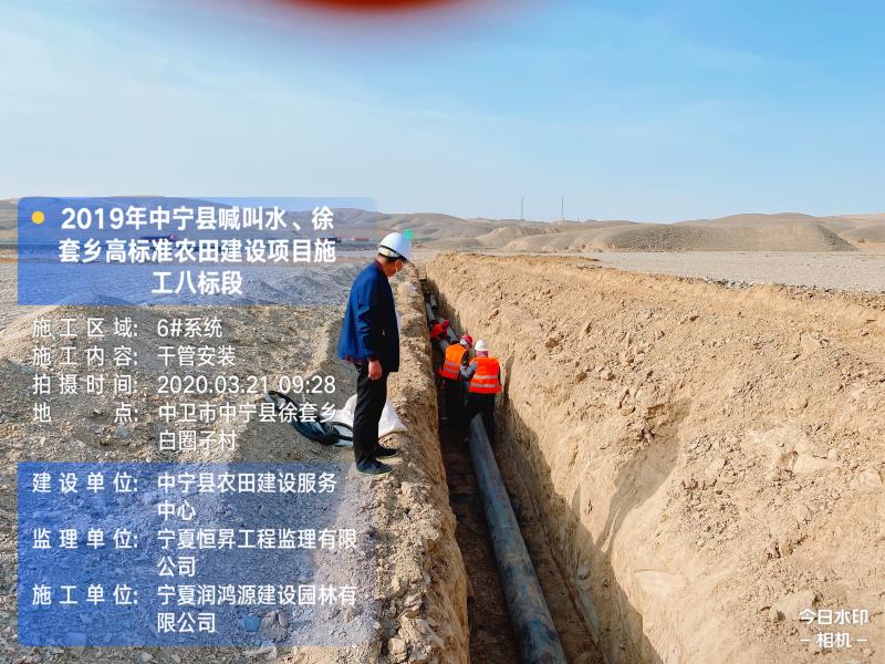 2019年中宁县喊叫水、徐套乡高标准农田建设项目施工八标段